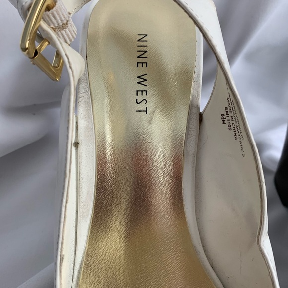 Nine West White Peep Toe Wedge - Picture 3 of 7